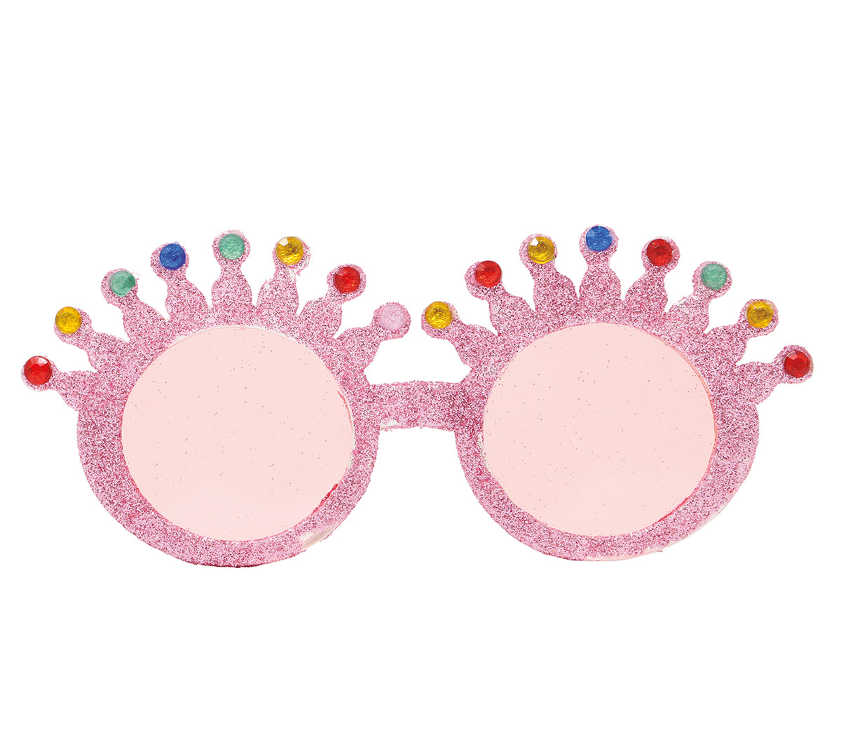 GP18853 – Glitzer Brille für Damen rosa mit Krone – Farbe: Pink