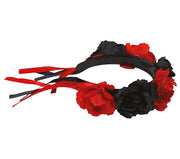 Blumen Haarreif für Damen rot schwarz Catrina, Bild 4