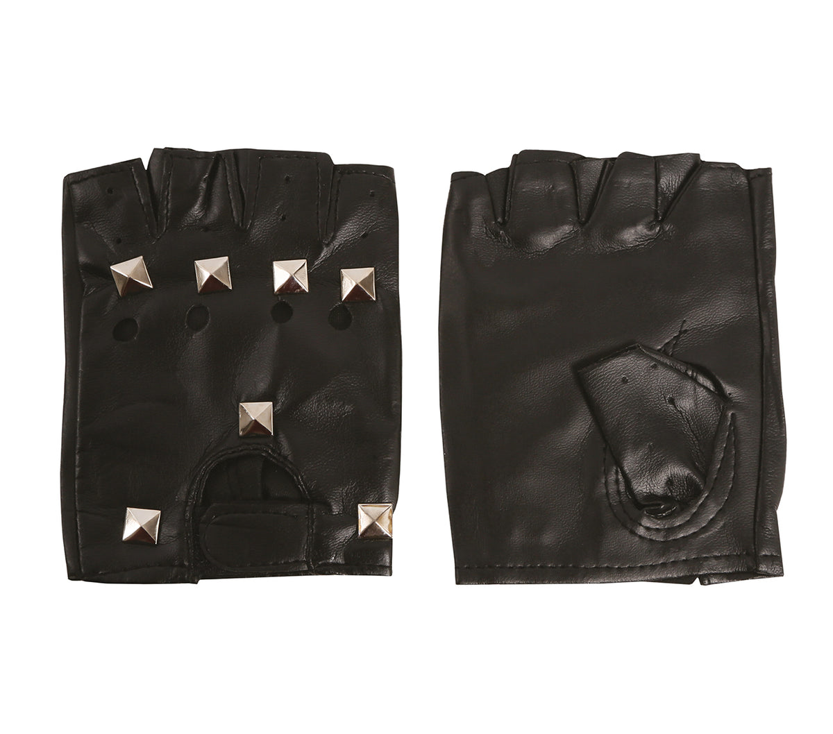 GP18124 – Nietenhandschuhe für Erwachsene 13 cm fingerlos – Farbe: Schwarz