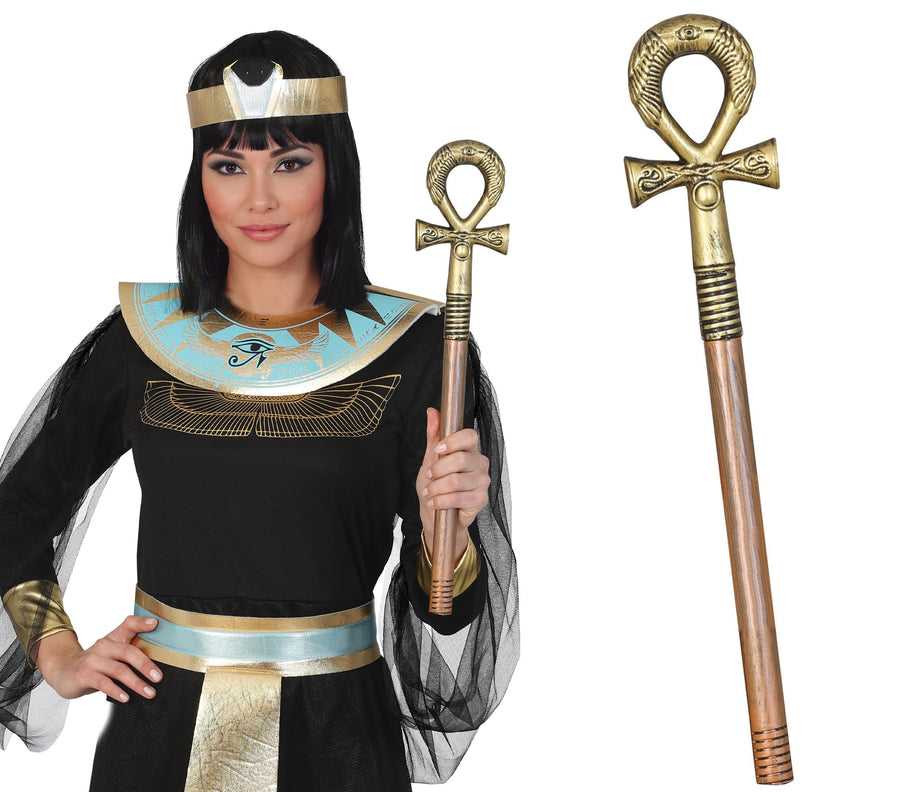 Pharao Zepter für Erwachsene 50 cm mit Ankh