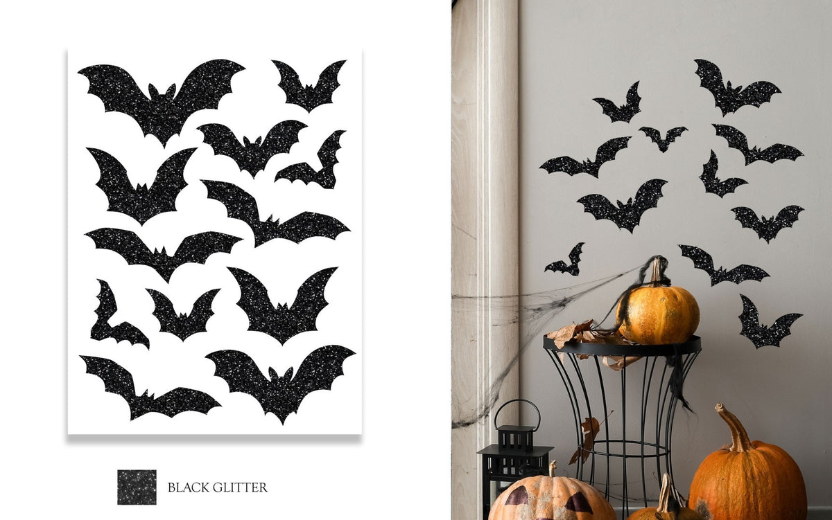 GP26867 – Halloween Glitzer Aufkleber 30 x 40 cm – Farbe: Schwarz