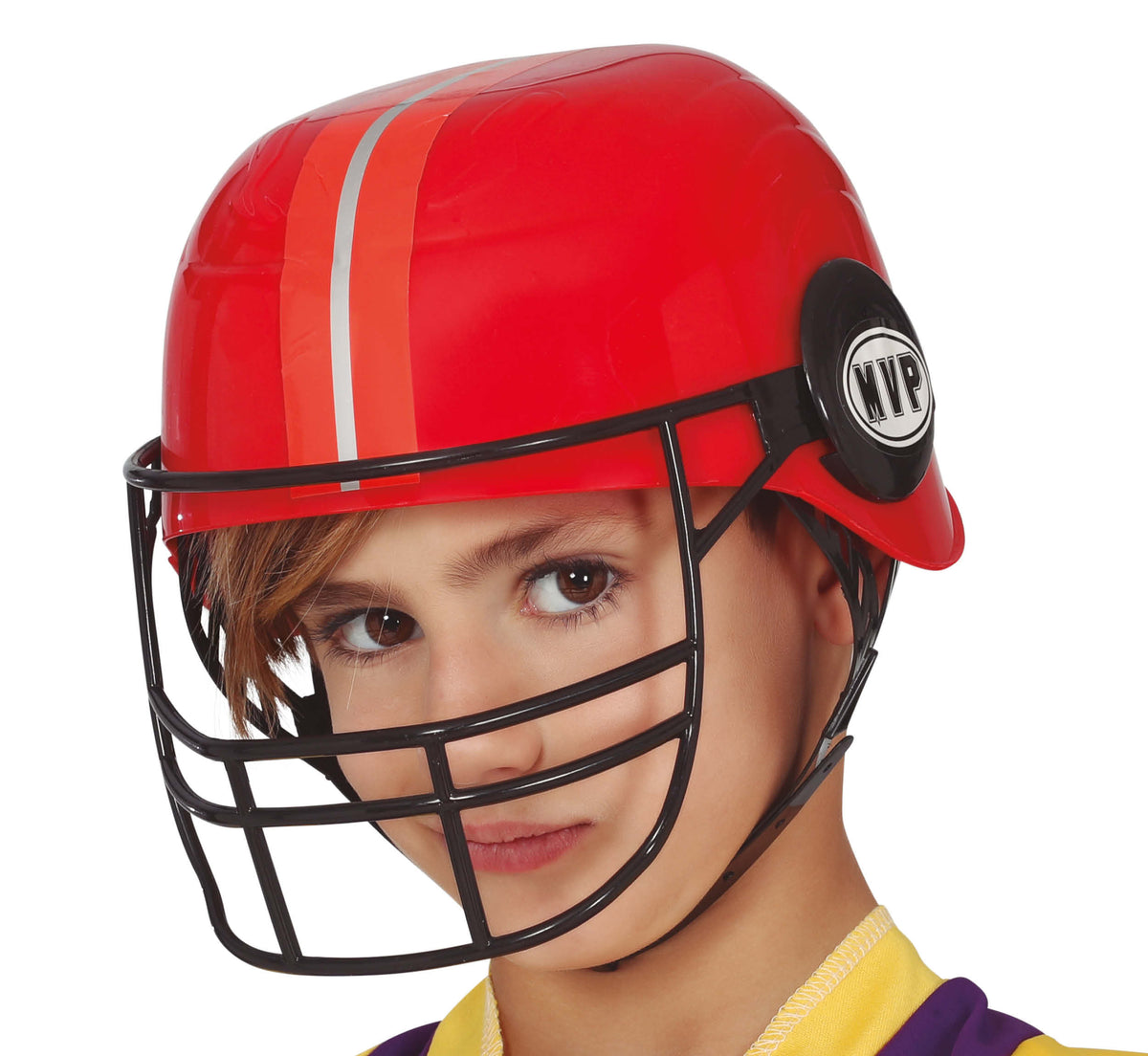 GP13255 – Football Helm für Kinder mit Gesichtsgitter – Farbe: Rot