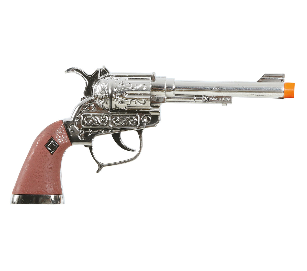 GP18444 – Cowboy Revolver für Erwachsene 25 cm silber – Farbe: Silber