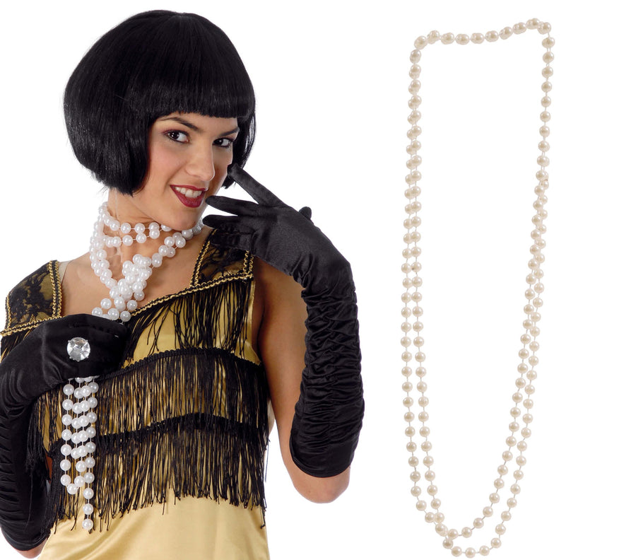 Perlenkette für Damen 140 cm 20er Jahre