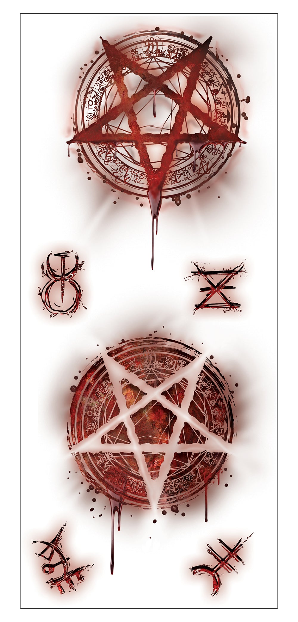 GP15708 – Horror Tattoos für Erwachsene 30 x 13 cm – Farbe: Satanistisch