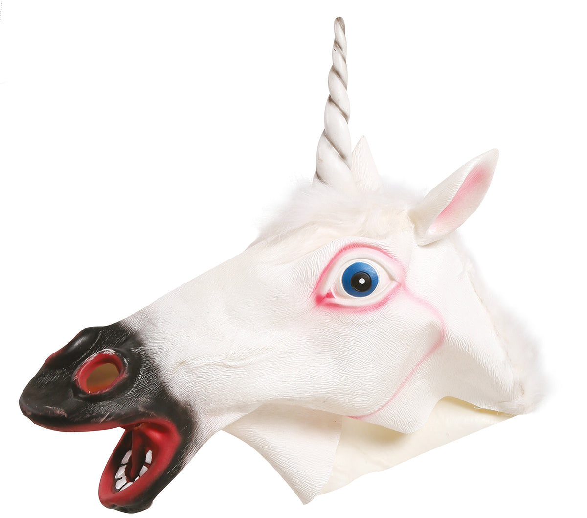 GP2899 – Latex Einhorn Maske für Erwachsene weiß – Farbe: Weiß