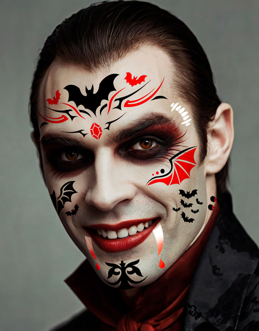 GP15947 – Vampir Schminkschablone Halloween Make up – Farbe: Schwarz, Lila, Ansicht 2