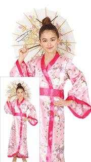 Kimono Kostüm für Mädchen pink mit Gürtel, Bild 4