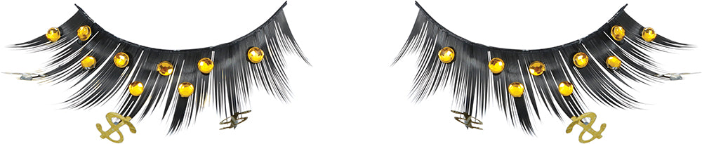 GP15091 – Party Wimpern für Erwachsene mit Motiv – Farbe: Schwarz / Gold