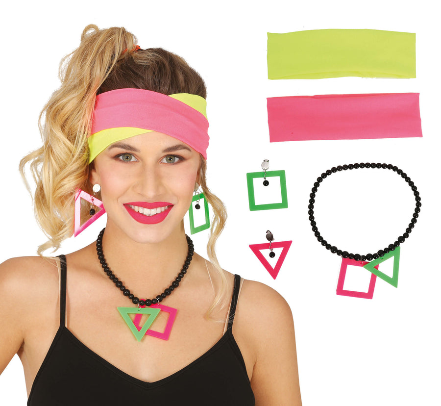 80er Jahre Accessoire Set für Damen 5 teilig