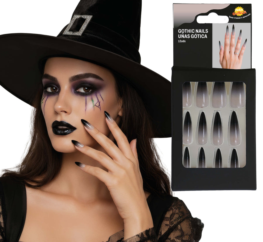 Lange Kunstnägel für Damen Stiletto Gothic