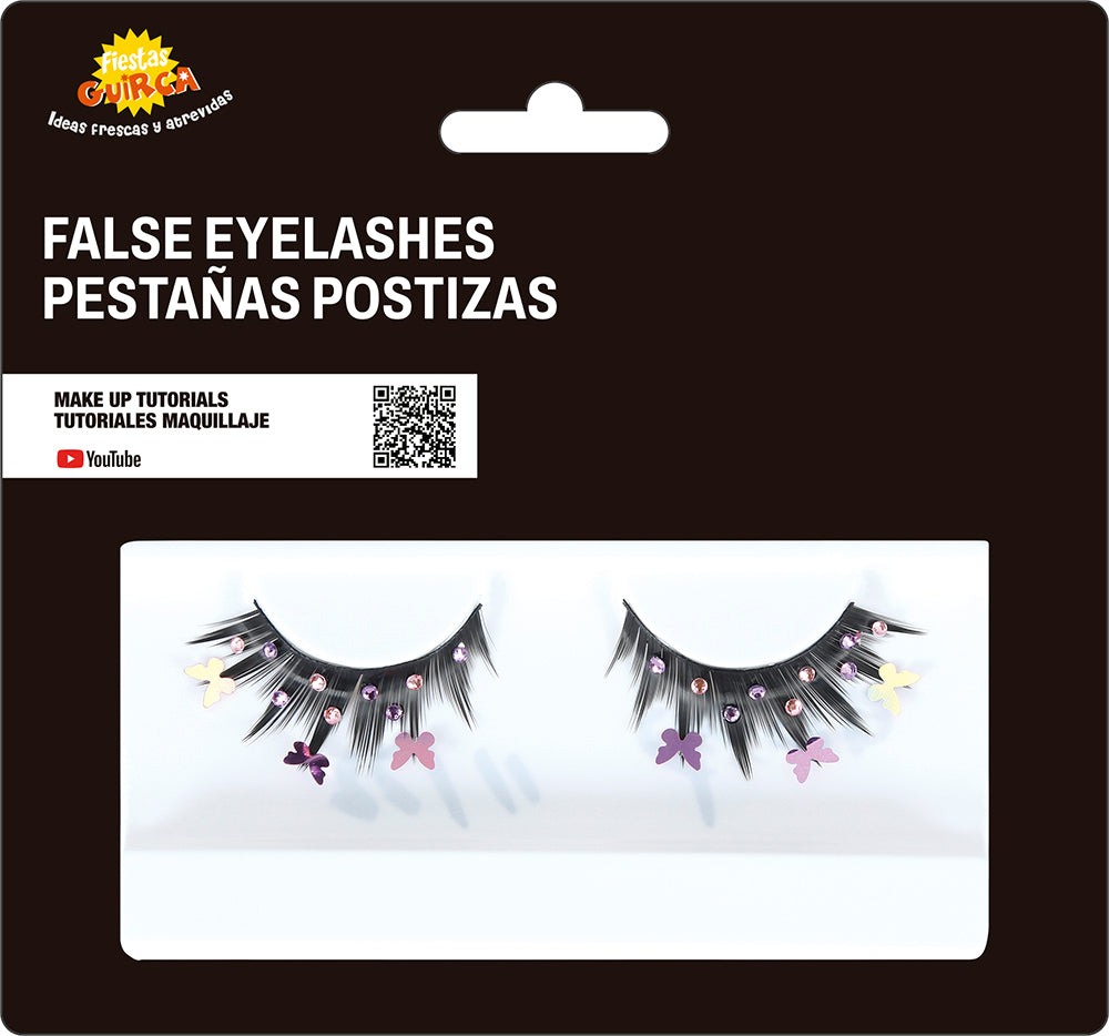 GP15091 – Party Wimpern für Erwachsene mit Motiv – Farbe: Schwarz / Lila