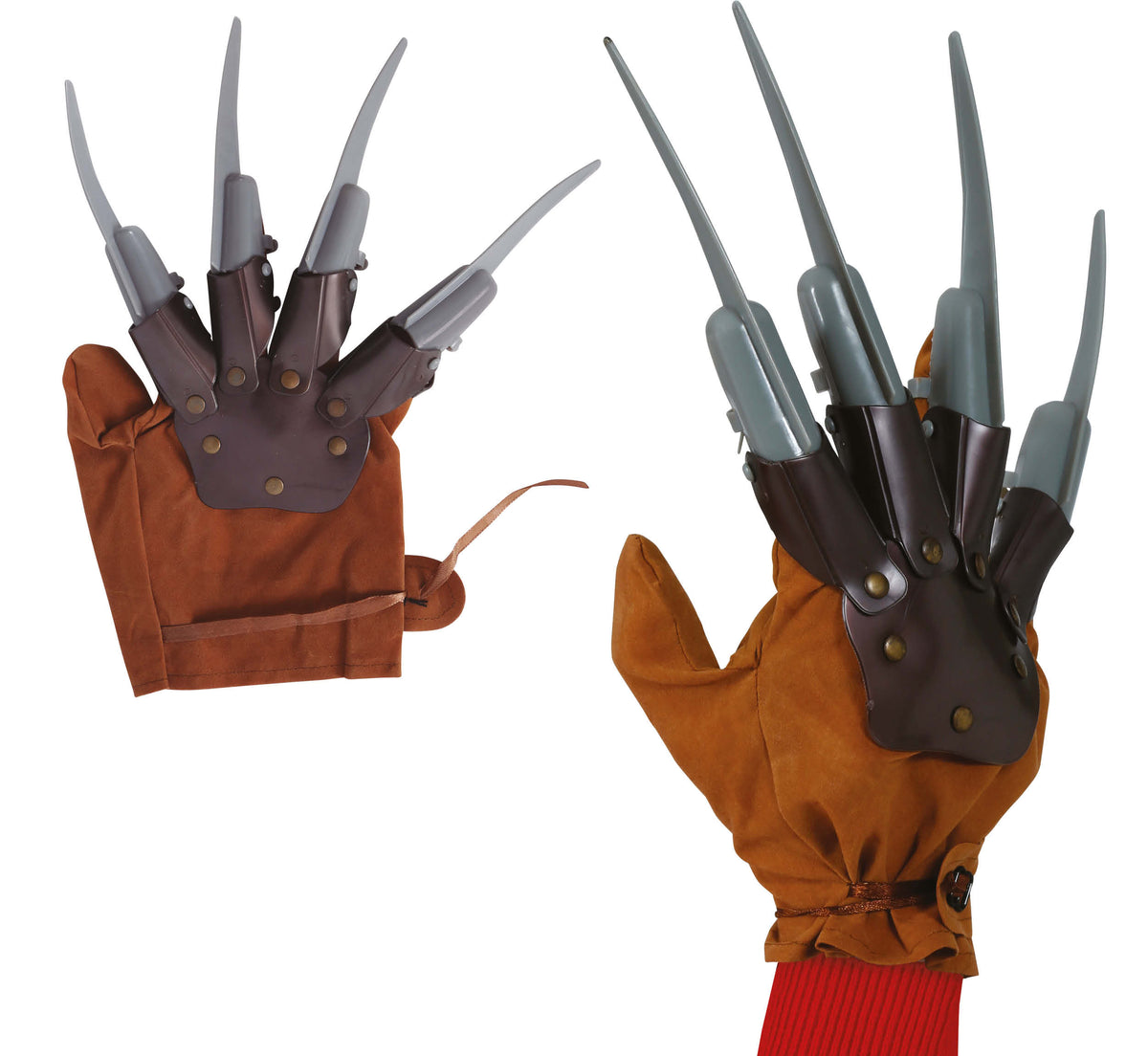 GP18397 – Messerhand Handschuh für Erwachsene mit Klingen – Farbe: Rot