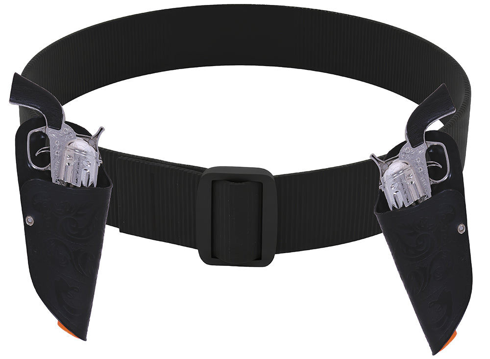 GP18523 – Cowboy Doppelholster für Jungen mit 2 Pistolen – Farbe: Schwarz