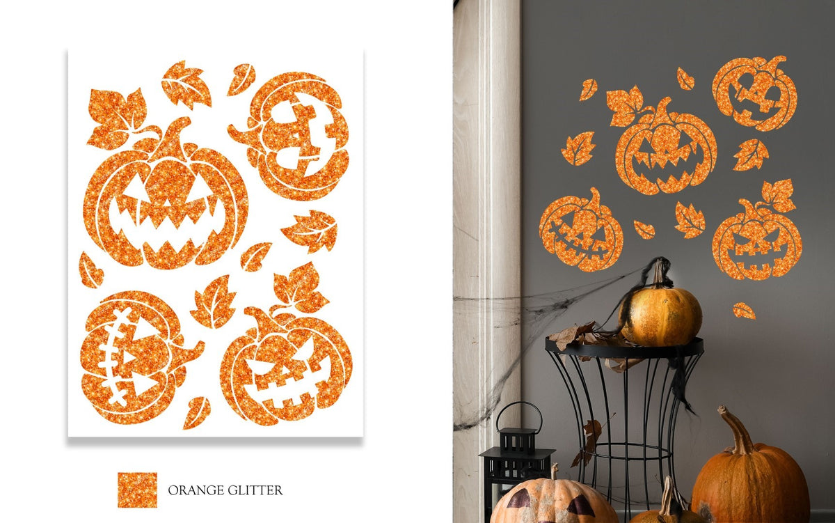GP26867 – Halloween Glitzer Aufkleber 30 x 40 cm – Farbe: Orange
