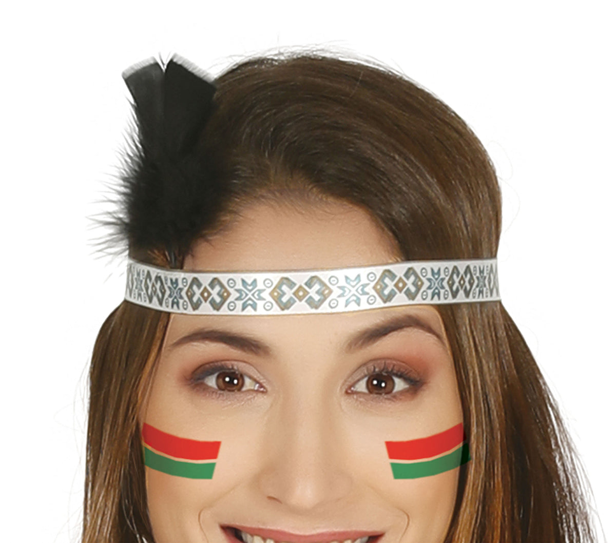 GP88231 – Indianerin Kostüm für Damen mit Stiefelstulpen – Größe: 38 - 40 (M) – Farbe: Beige