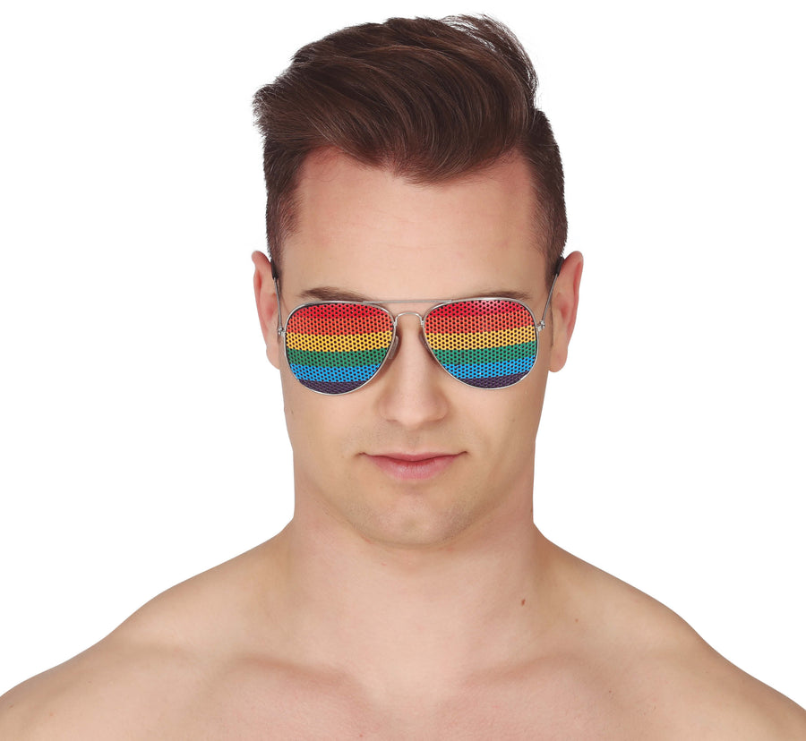 GP18855 – Regenbogen Pilotenbrille für Erwachsene – Farbe: Mehrfarbig, Ansicht 2