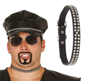 Punk Halsband für Erwachsene mit Strass, Bild 1