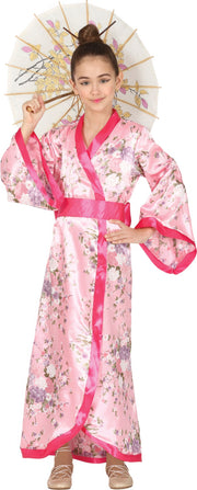 Kimono Kostüm für Mädchen pink mit Gürtel, Bild 5