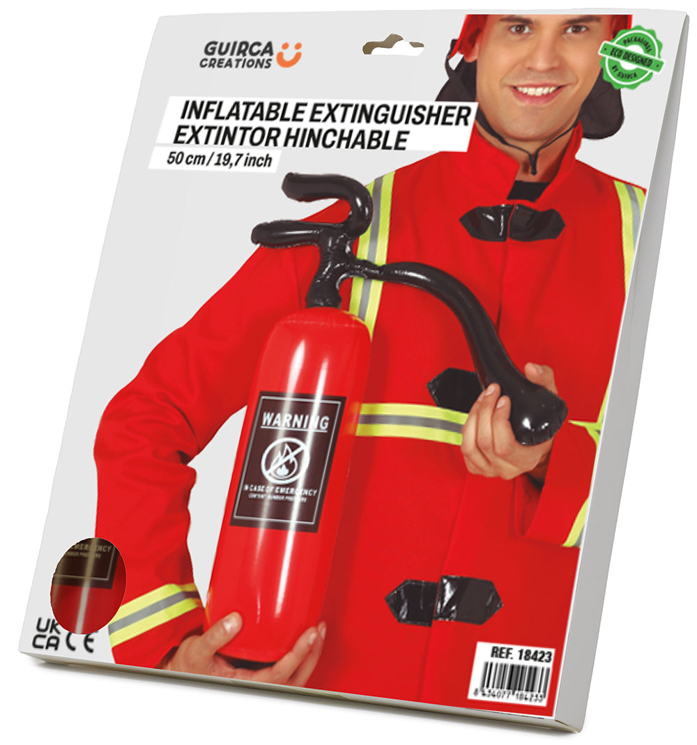 GP18423 – Aufblasbarer Feuerlöscher Feuerwehr Requisite – Farbe: Rot