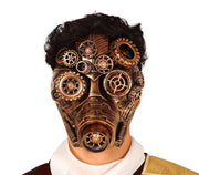 Steampunk Maske für Erwachsene mit Zahnrädern, Bild 1