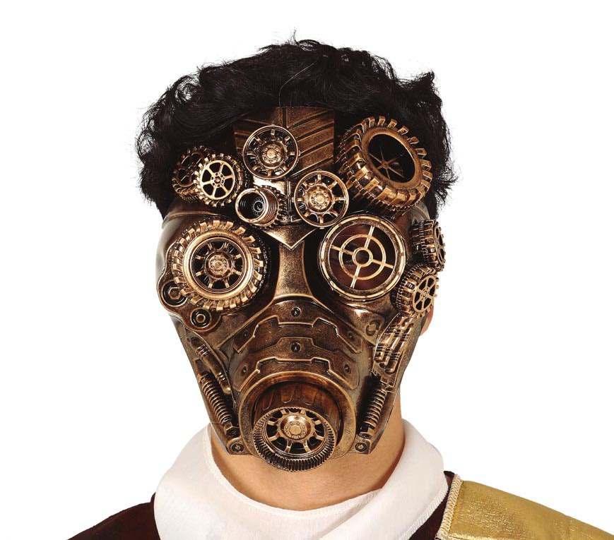 Steampunk Maske für Erwachsene mit Zahnrädern