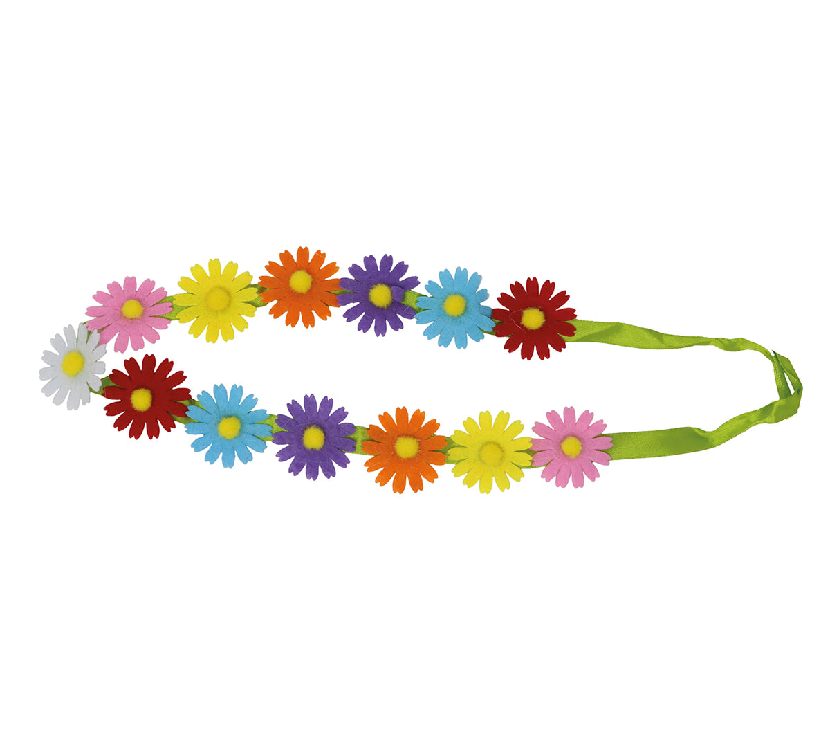 GP17391 – Hippie Blumen Haarband für Damen bunt – Farbe: Mehrfarbig