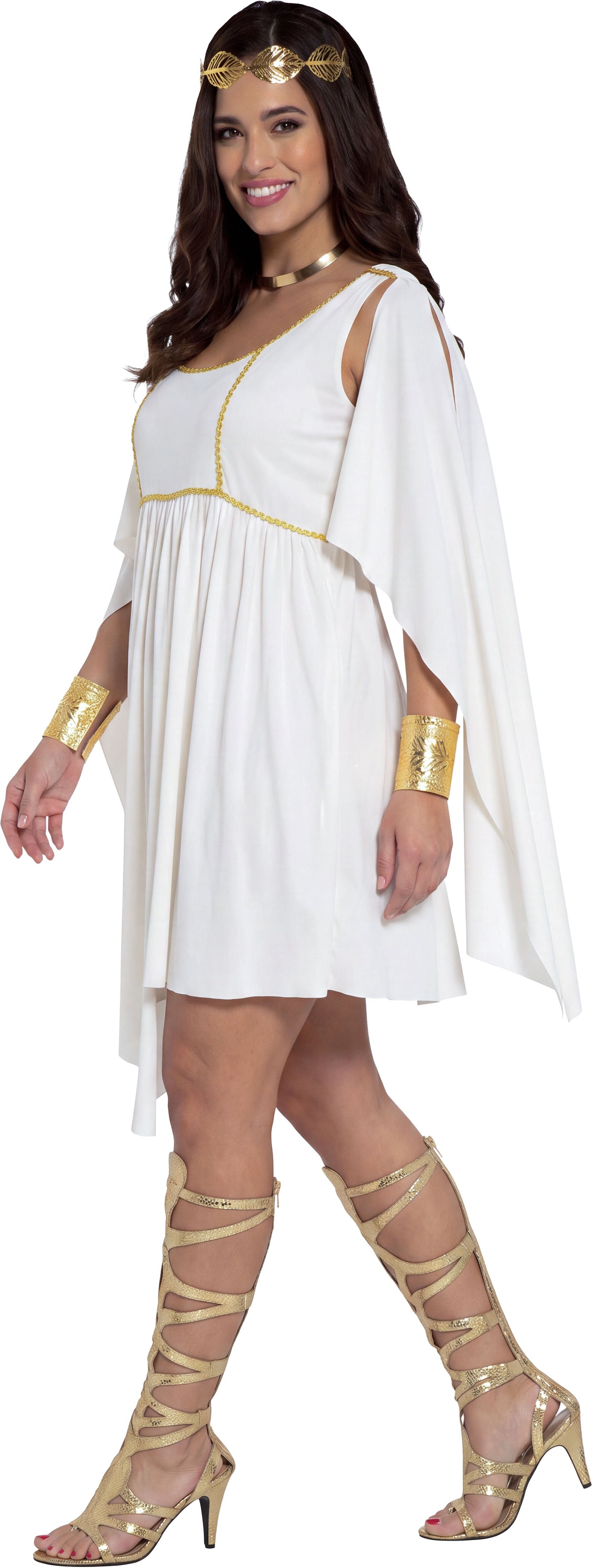 GP79216 – Griechin Kostüm für Damen mit Schal beige – Größe: 44 - 46 (XL) – Farbe: Beige
