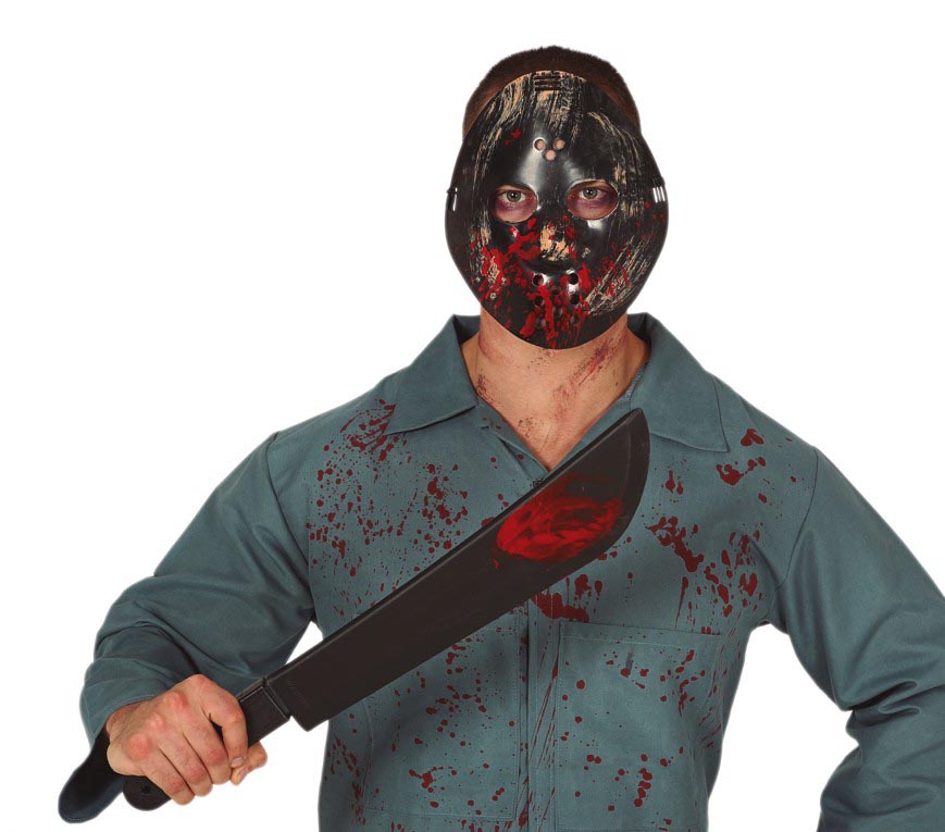 GP2260 – Killer Maske mit Machete für Erwachsene 54 cm – Farbe: Schwarz, Ansicht 2