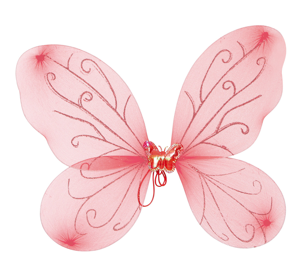 GP18600 – Feenflügel für Mädchen 44 x 35 cm Glitzer – Farbe: Rot