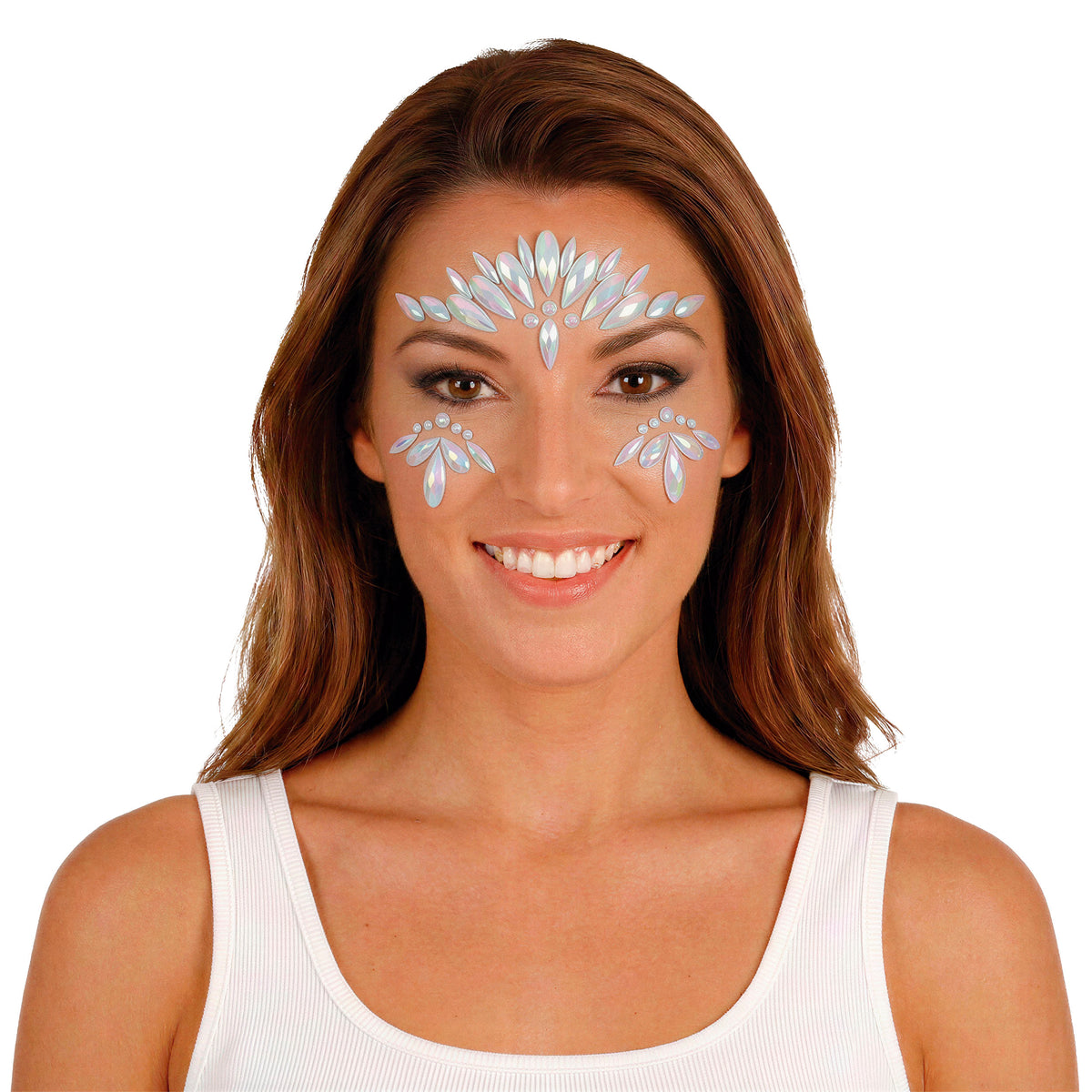 GP15827 – Strass Gesichtsschmuck für Damen leuchtend silber – Farbe: Silber