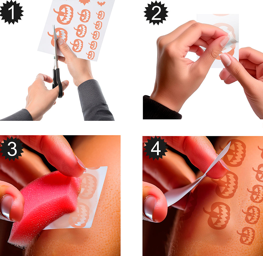 GP15667 – Halloween Tattoos für Erwachsene 15 x 11 cm – Farbe: RosÉgold