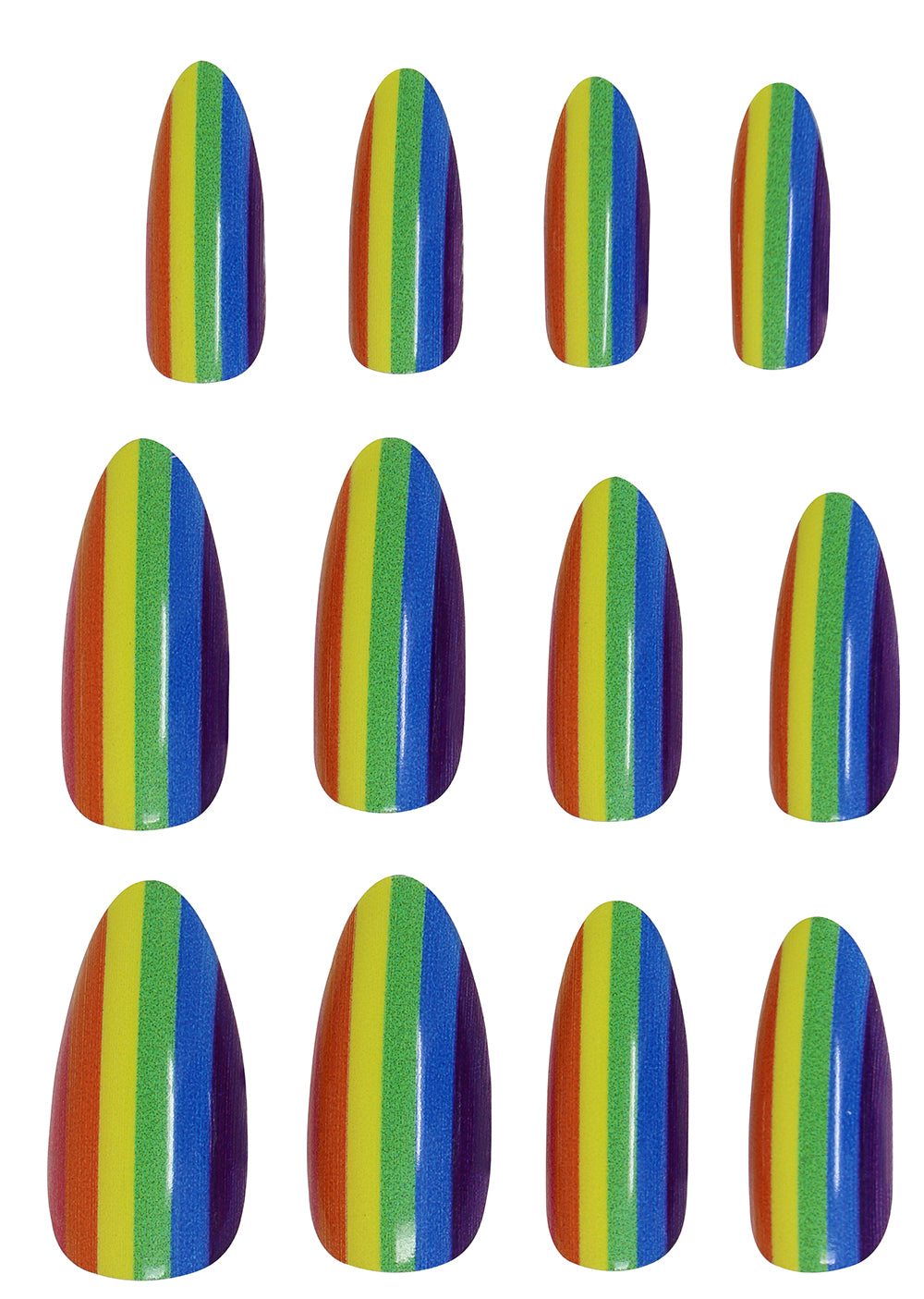 GP15981 – Motiv Kunstnägel für Erwachsene 12 Stück – Farbe: Regenbogen