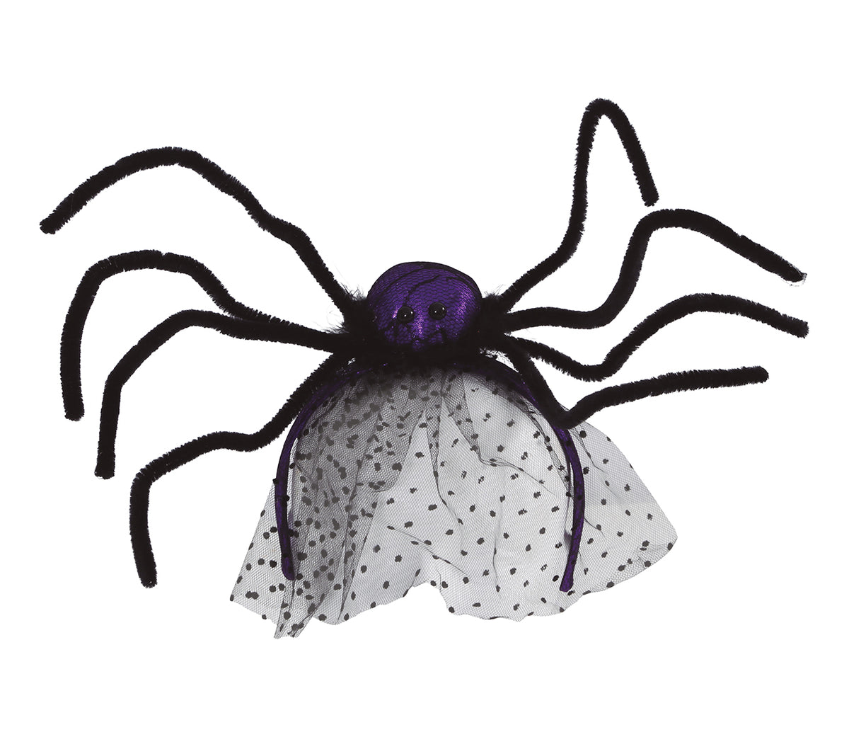 GP26096 – Spinnen Haarreif für Damen mit Schleier – Farbe: Schwarz
