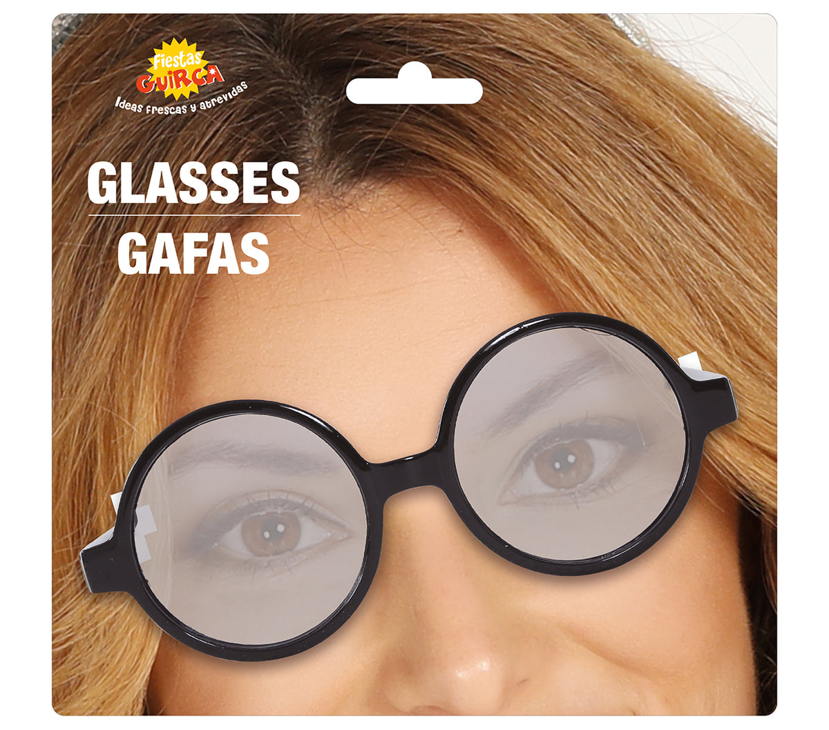 GP16850 – Runde Zauberschüler Brille für Erwachsene – Farbe: Schwarz