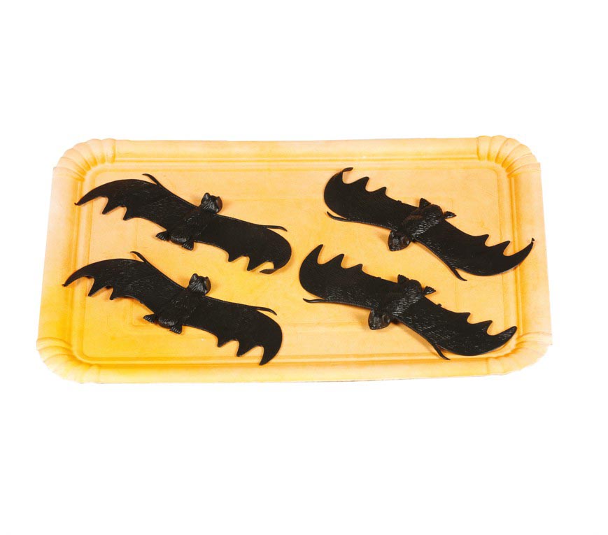 Fledermäuse Deko 4 Stück schwarz Halloween