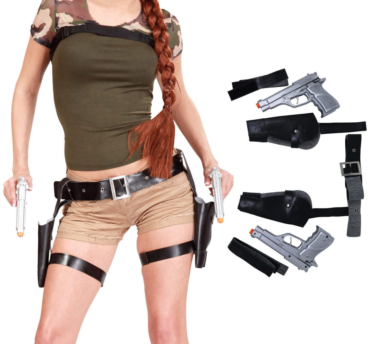 GP18130 – Doppelholster für Damen mit 2 Pistolen – Farbe: Schwarz