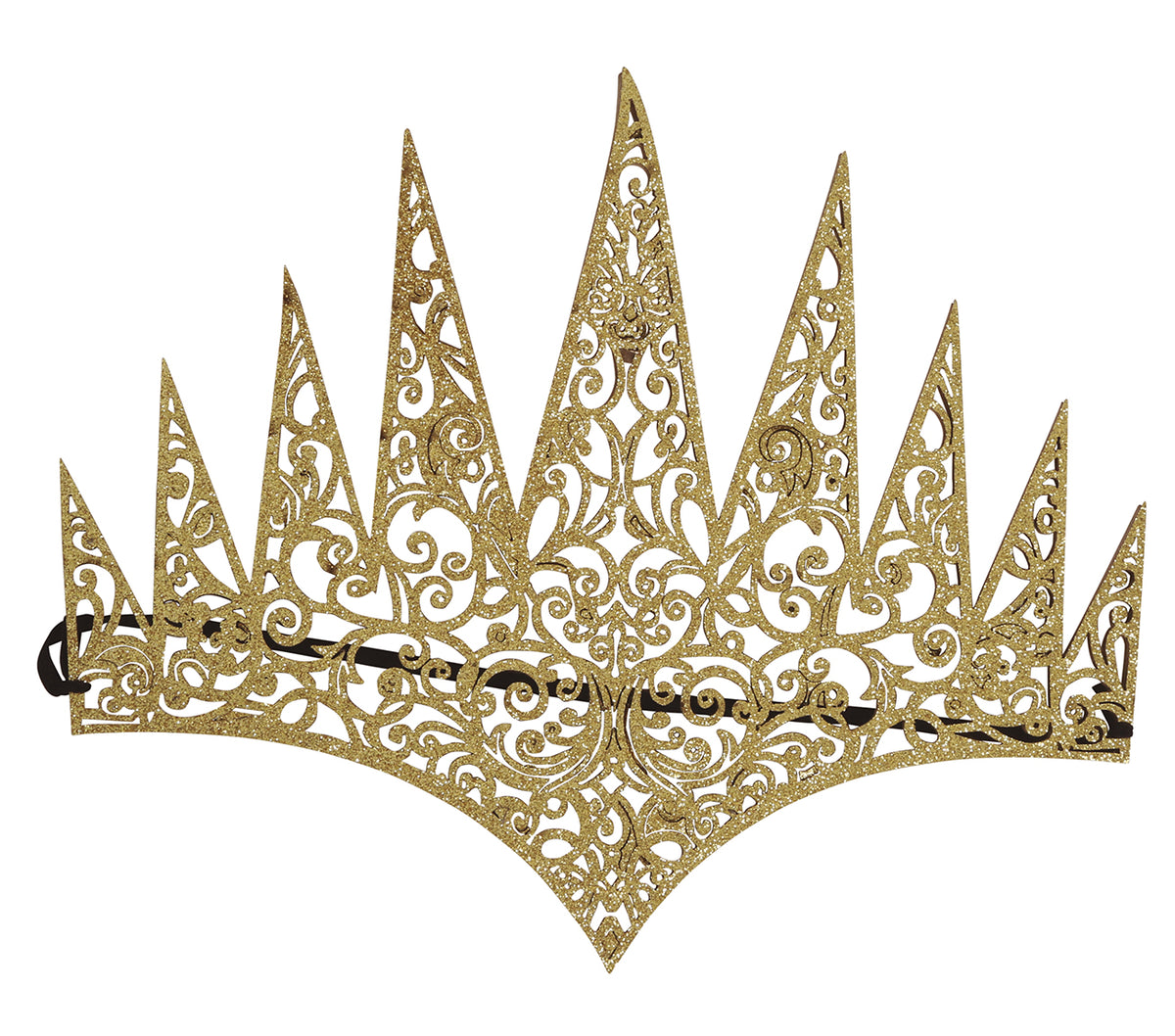 GP17411 – Königinnen Krone für Damen gold Glitzer – Farbe: Gold