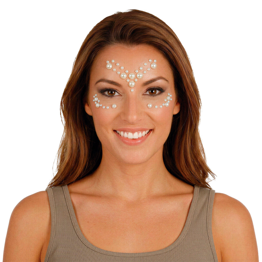 GP15830 – Perlen Gesichtsschmuck für Damen 14 cm silber – Farbe: Silber, Ansicht 2