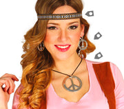 Hippie Accessoire Set für Damen mit Peace Kette, Bild 2