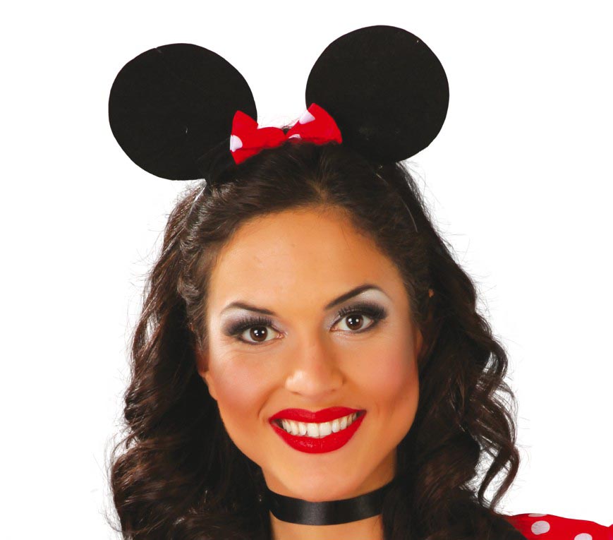 GP18388 – Maus Haarreif für Damen mit Schleife – Farbe: Schwarz