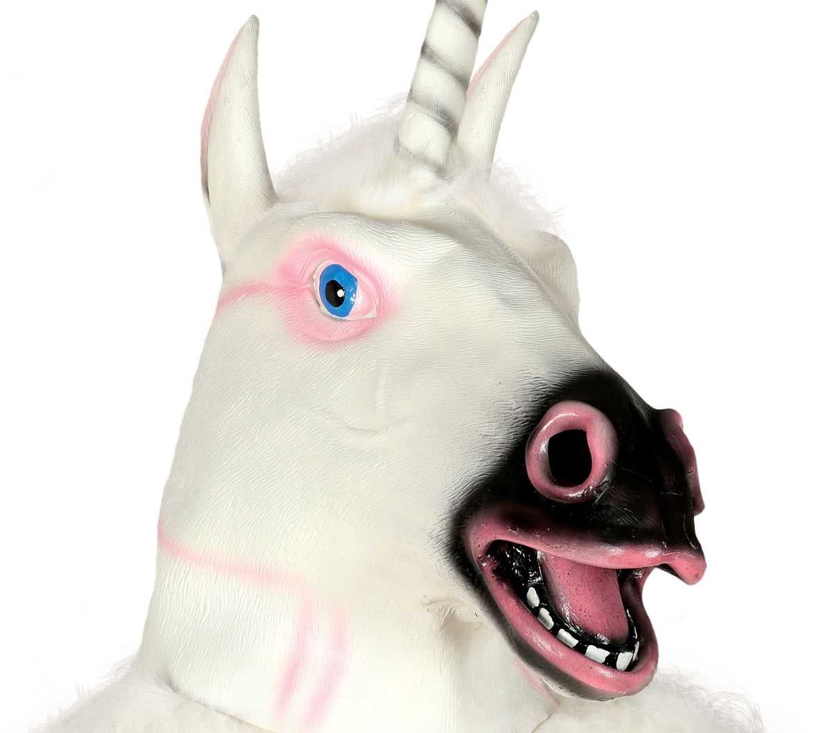 GP2899 – Latex Einhorn Maske für Erwachsene weiß – Farbe: Weiß