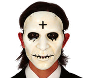 Horror Maske mit Kreuz für Erwachsene weiß, Bild 1