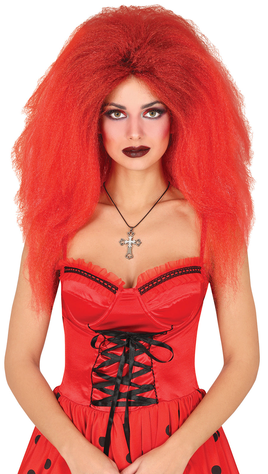 GP48050 – Langhaarperücke für Damen toupiert Halloween – Farbe: Rot, Ansicht 2