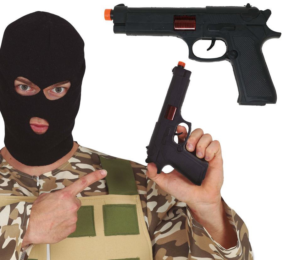 Pistole für Erwachsene schwarz 23 cm Polizei