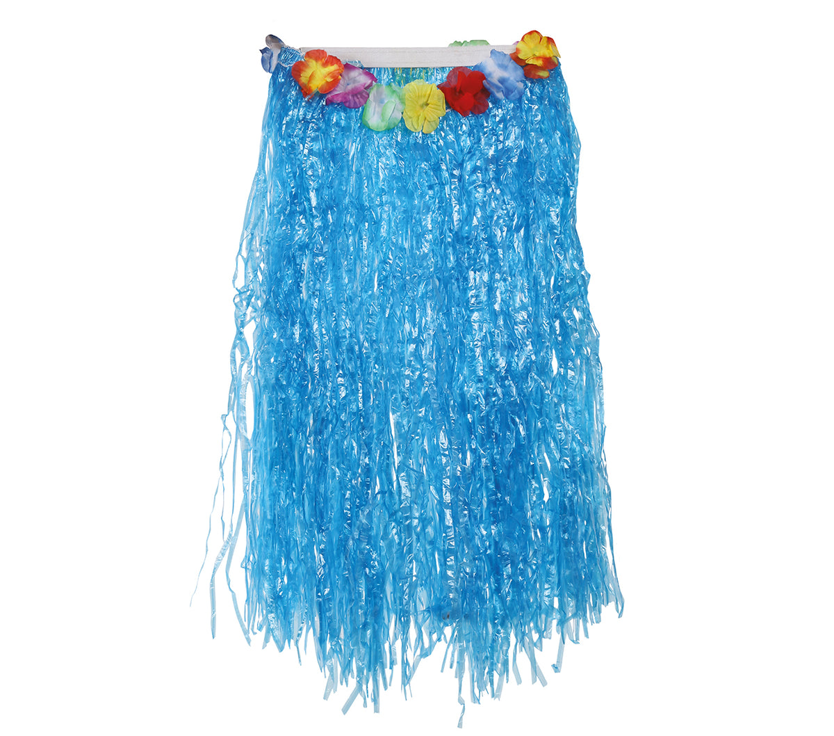 GP17637 – Langer Hawaii Rock für Damen 75 cm mit Blumen – Farbe: Blau
