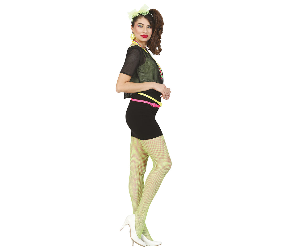 GP18939 – Neon Netzstrumpfhose für Damen 80er Jahre – Farbe: Grün