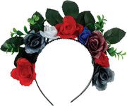 Blumen Haarreif für Damen mit Rosen und Blättern, Bild 3