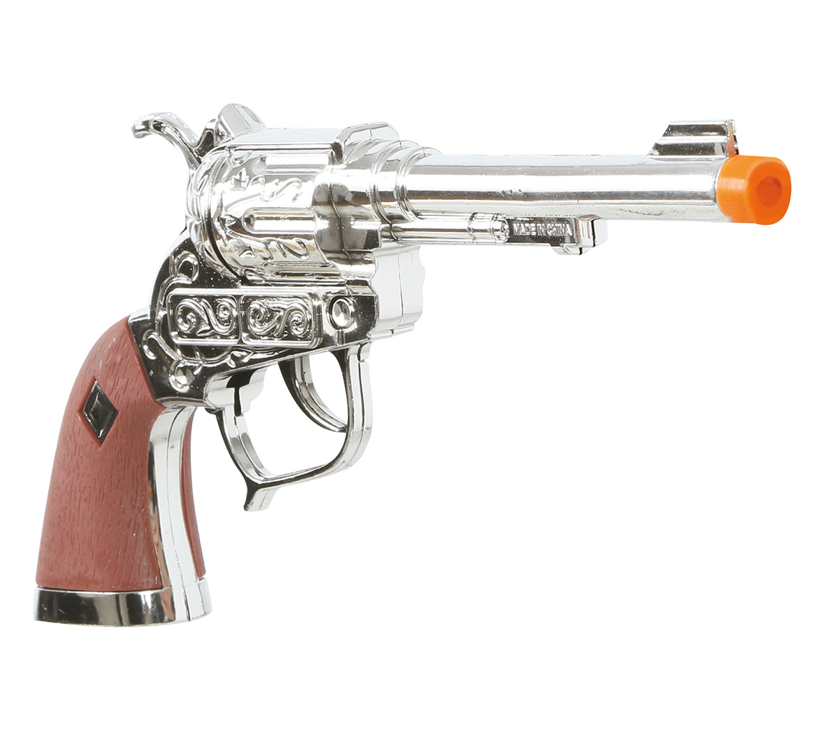 GP18444 – Cowboy Revolver für Erwachsene 25 cm silber – Farbe: Silber