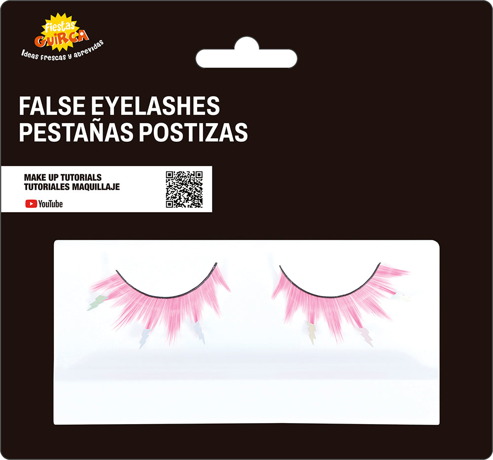 GP15091 – Party Wimpern für Erwachsene mit Motiv – Farbe: Pink / Gelb